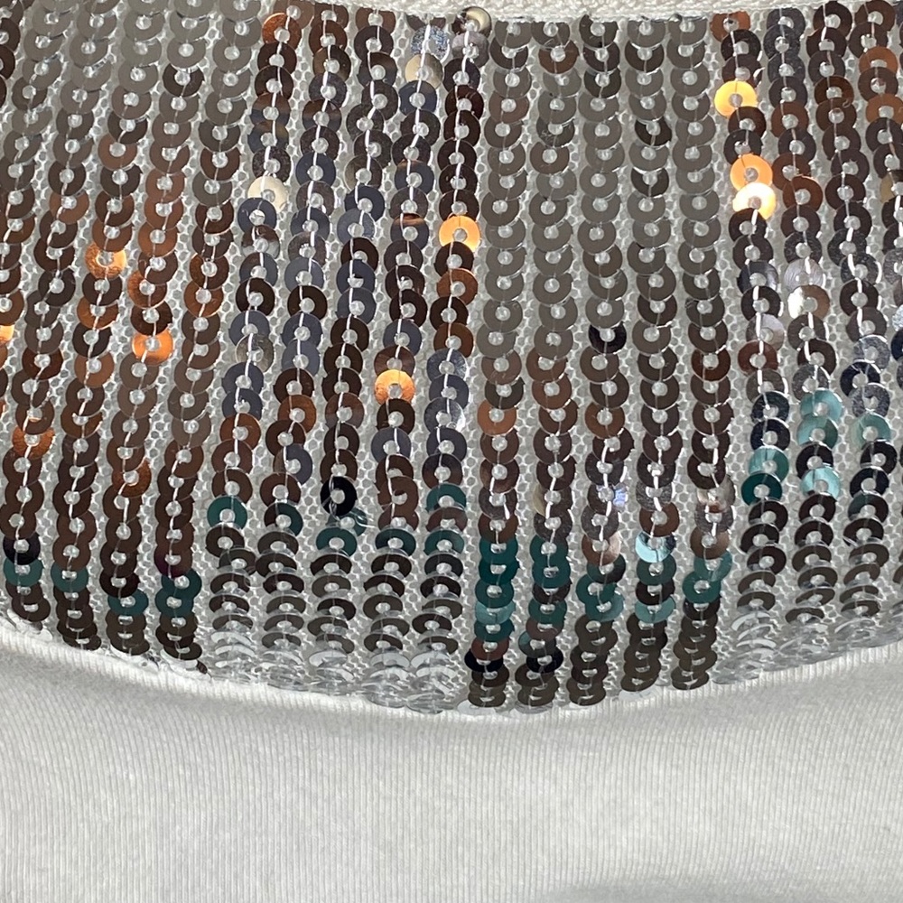 Express white tank top with sequins - Picture 3 of 11